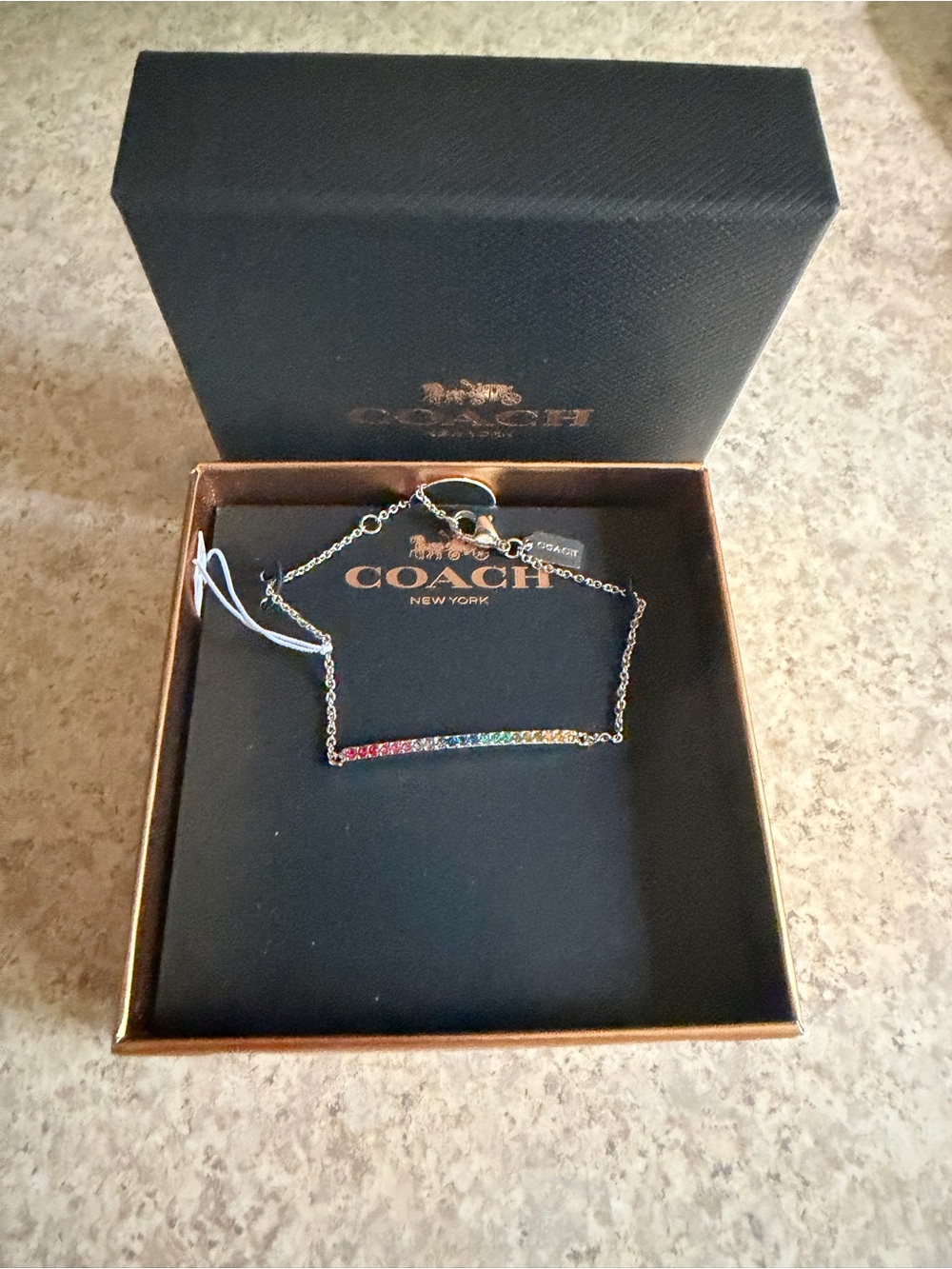COACH Silver Rainbow Bar Bracelet